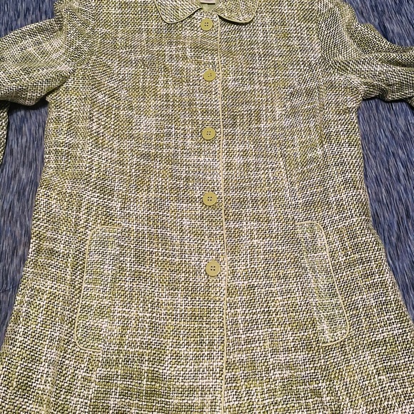 Dialogue Tweed Acrylic/Linen Blend Button Coat - Picture 8 of 11